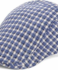 Blue Plaid Newsboy Flat Cap NO22