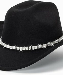 Glitter Silver Black Cowboy Hats NO6