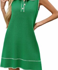 Casual Collared V Neck Dress NO20
