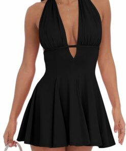 Deep V A-line Club Party Dress NO10