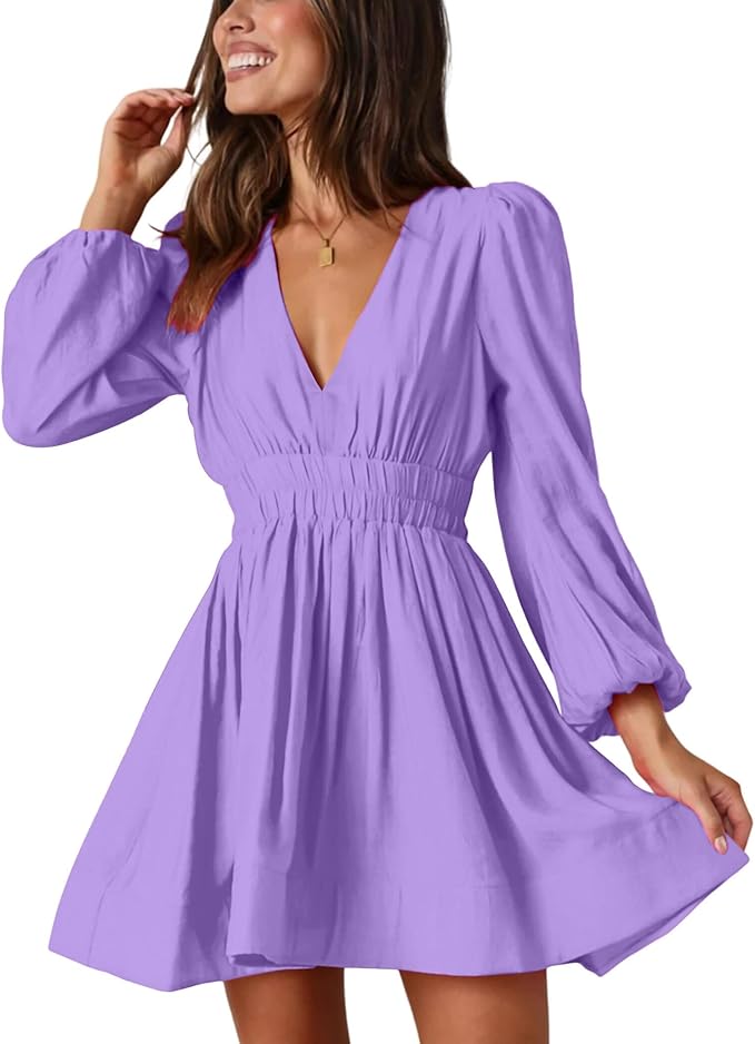 Deep V Sexy Long Sleeve Dress NO2