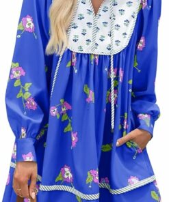 Patchwork Loose Boho Shirt Dress NO25