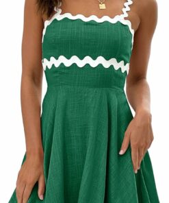 Spaghetti Strap Linen Mini Dress NO42