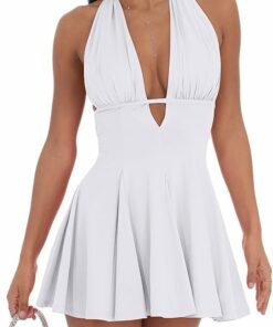 White Backless Mini Club Party Dress NO8