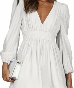 White V Sexy Long Sleeve Dress NO1